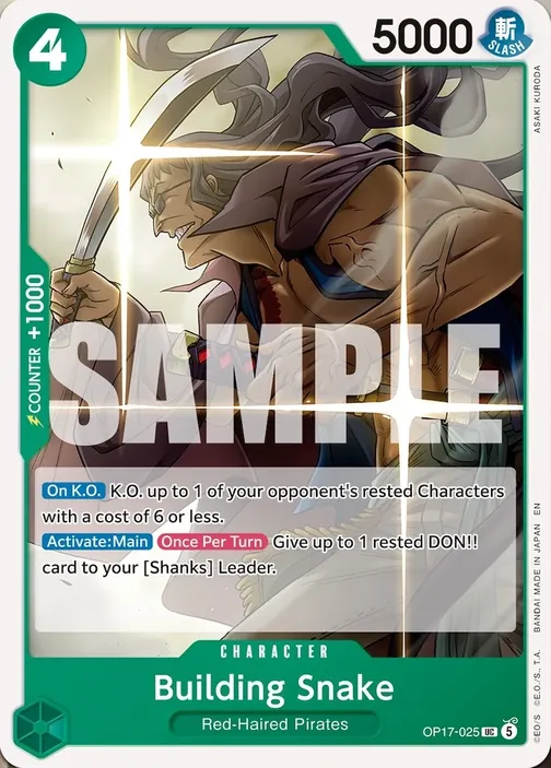Carte One Piece anglaise OP17-025 Building Snake