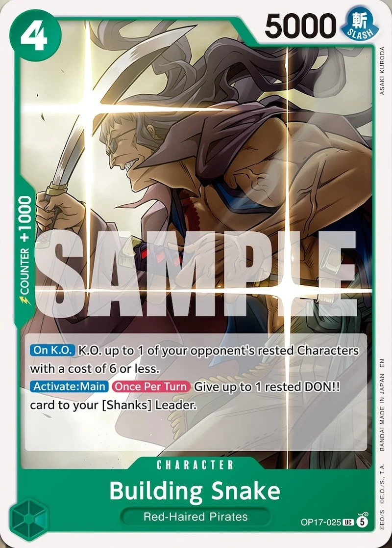 Carte One Piece anglaise Building Snake OP17-025 UC