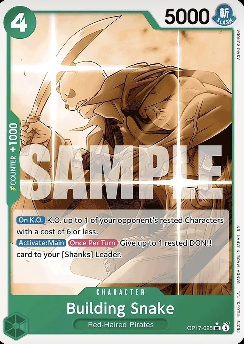 Carte One Piece anglaise Building Snake OP17-025 UC