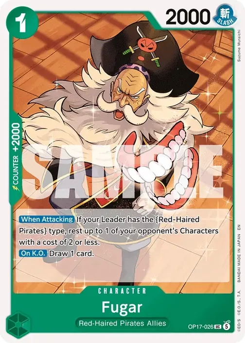 Carte One Piece anglaise OP17-026 Fugar
