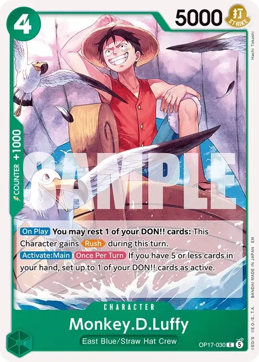 Carte One Piece anglaise OP17-030 Monkey.D.Luffy