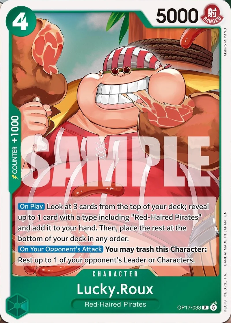 Carte One Piece anglaise Lucky.Roux OP17-033 R