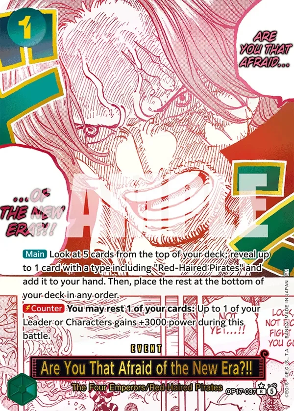 Carte One Piece anglaise Are You That Afraid of the New Era?!! OP17-037 R