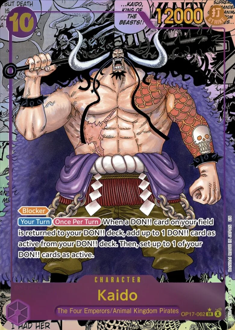 Carte One Piece anglaise Kaido OP17-062 SR