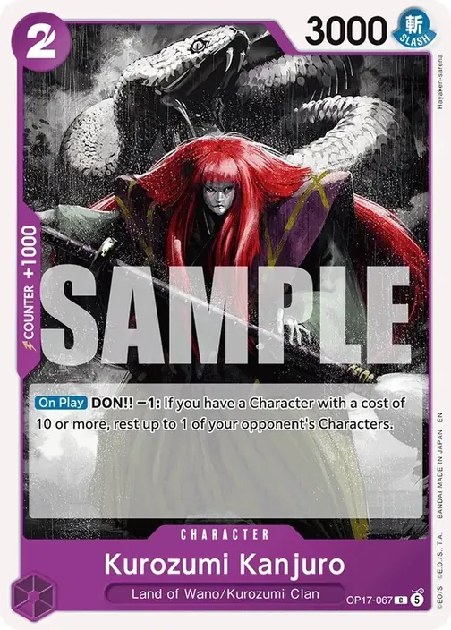 Carte One Piece anglaise OP17-067 Kurozumi Kanjuro