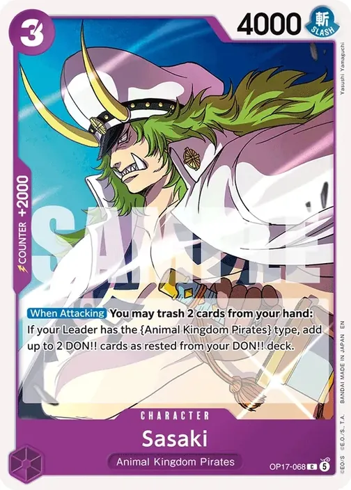 Carte One Piece anglaise OP17-068 Sasaki