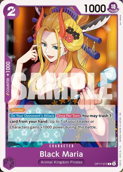 Carte One Piece anglaise OP17-072 Black Maria