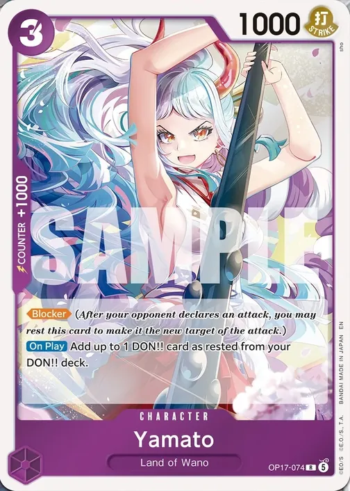 Carte One Piece anglaise OP17-074 Yamato