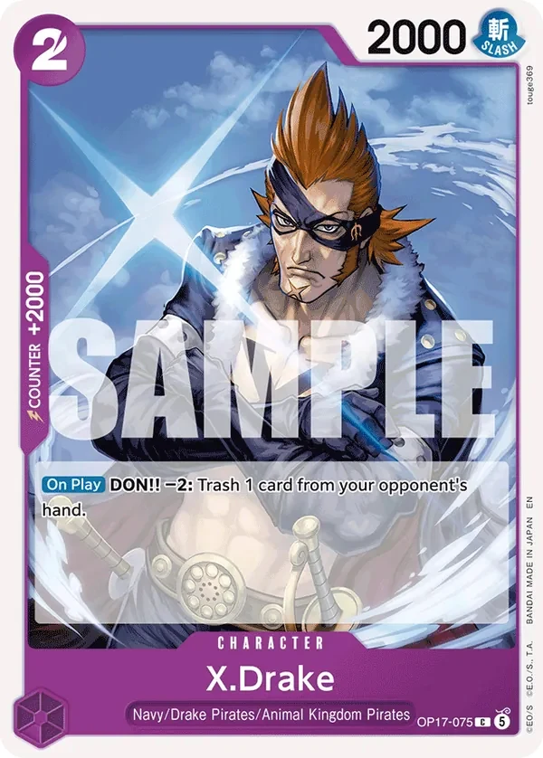 Carte One Piece anglaise X.Drake OP17-075 C