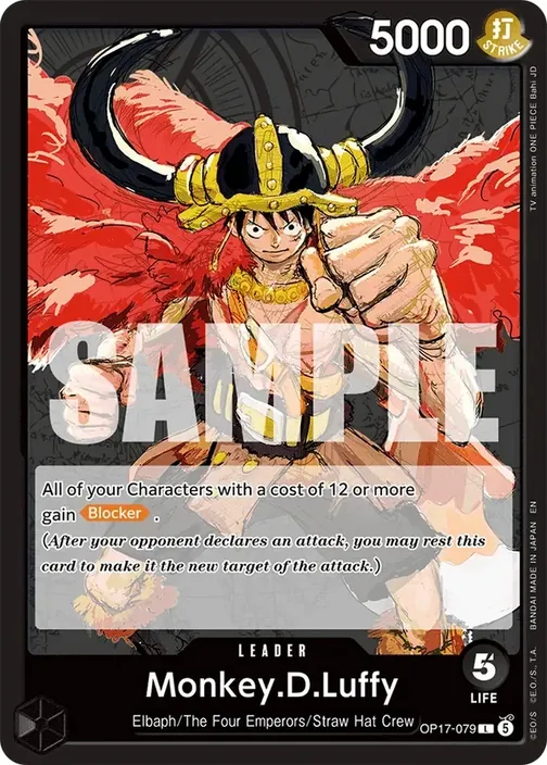 Carte One Piece anglaise OP17-079 Monkey.D.Luffy