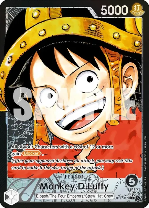 Carte One Piece anglaise OP17-079 Monkey.D.Luffy (version 2)