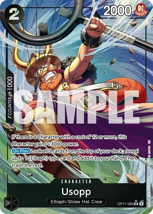 Carte One Piece anglaise OP17-080 Usopp (version 2)