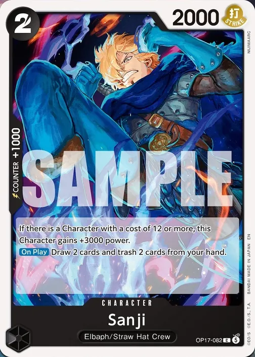 Carte One Piece anglaise OP17-082 Sanji