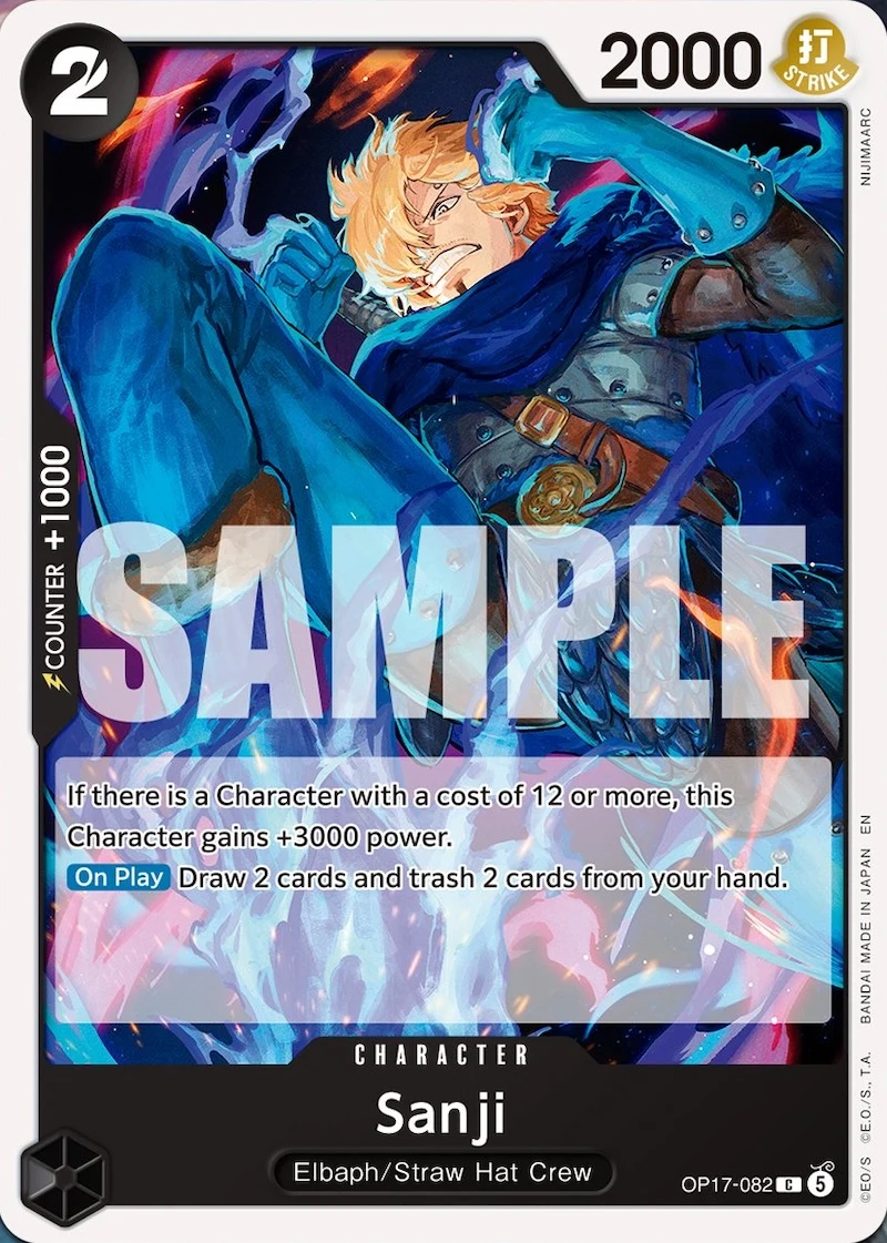 Carte One Piece anglaise Sanji OP17-082 C