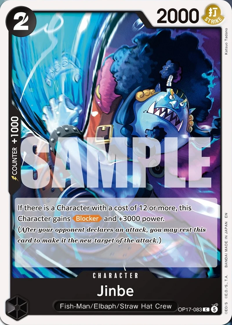 Carte One Piece anglaise Jinbe OP17-083 C