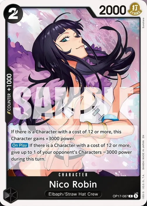 Carte One Piece anglaise OP17-087 Nico Robin