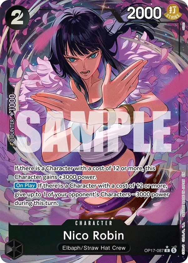 Carte One Piece anglaise Nico Robin OP17-087 R