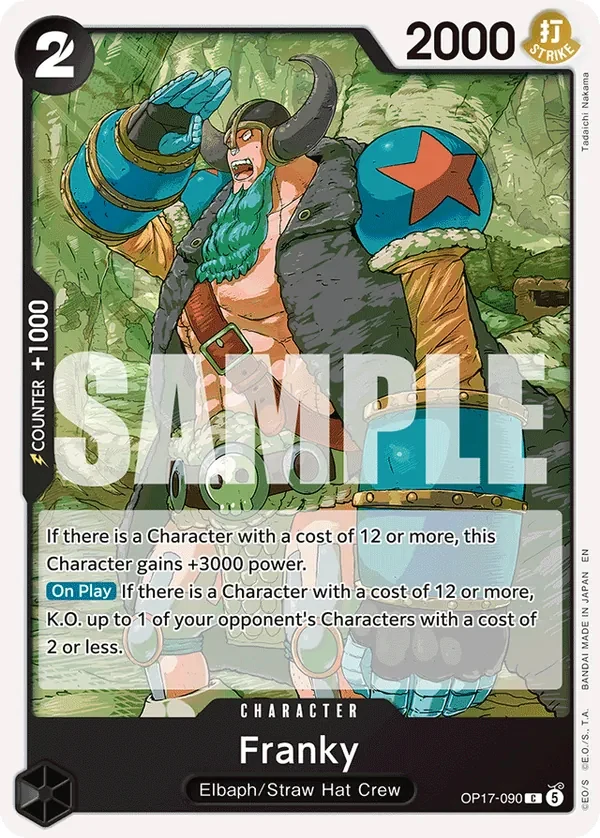 Carte One Piece anglaise Franky OP17-090 C