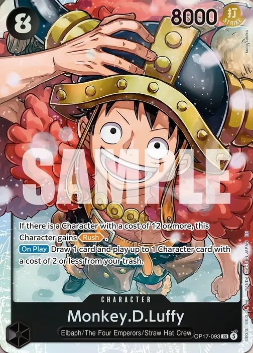 Carte One Piece anglaise OP17-093 Monkey.D.Luffy