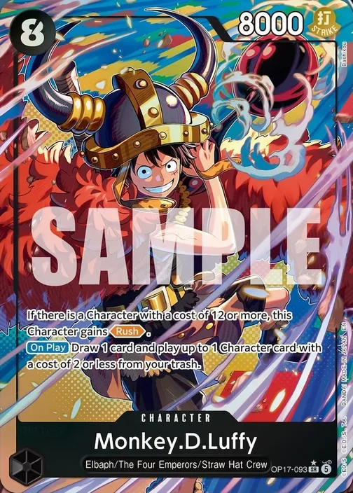 Carte One Piece anglaise OP17-093 Monkey.D.Luffy (version 2)