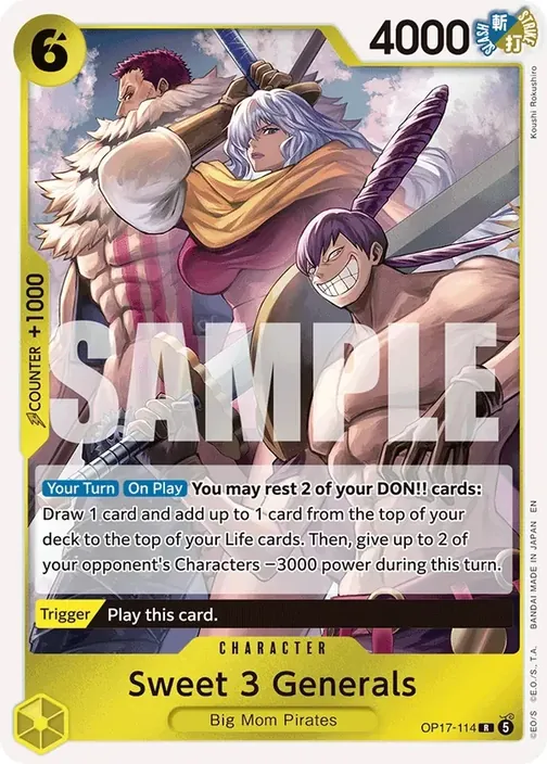 Carte One Piece anglaise OP17-114 Sweet 3 Generals