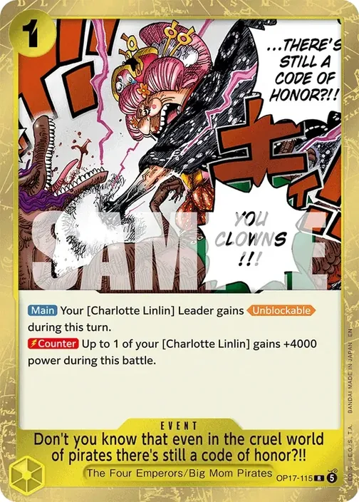 Carte One Piece anglaise OP17-115 Don't you know that even in the cruel world of pirates there's still a code of honor?!!