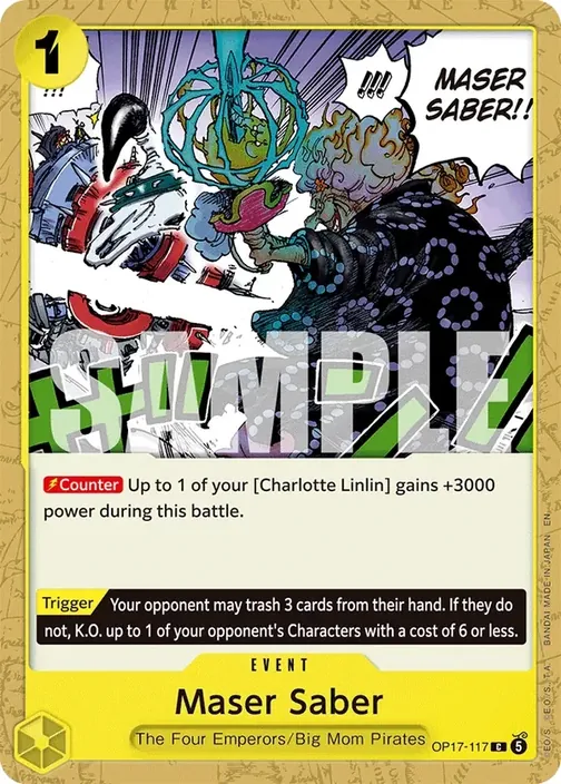Carte One Piece anglaise OP17-117 Maser Saber