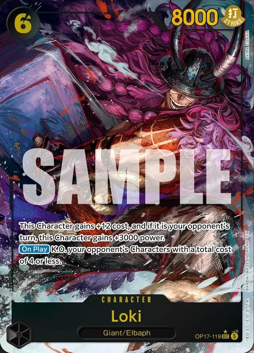 Carte One Piece anglaise OP17-119 Loki (version 2)