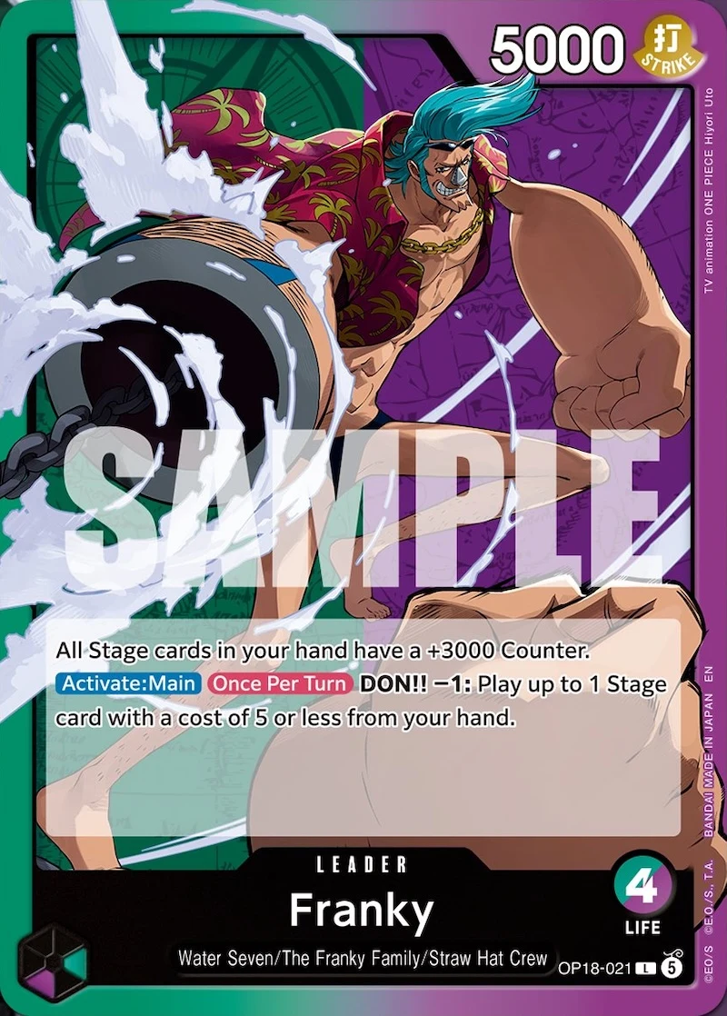 Carte One Piece anglaise Franky OP18-021 L