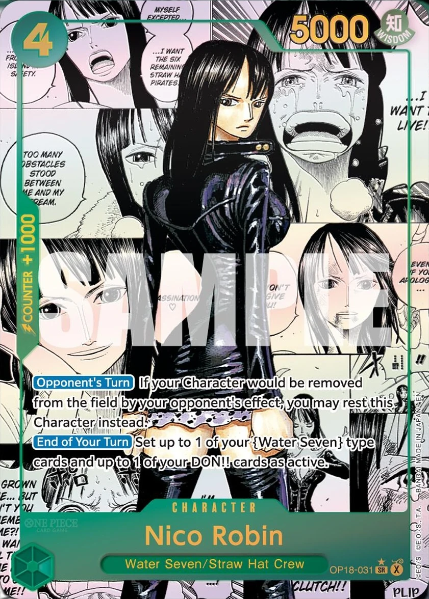 Carte One Piece anglaise Nico Robin OP18-031 SR