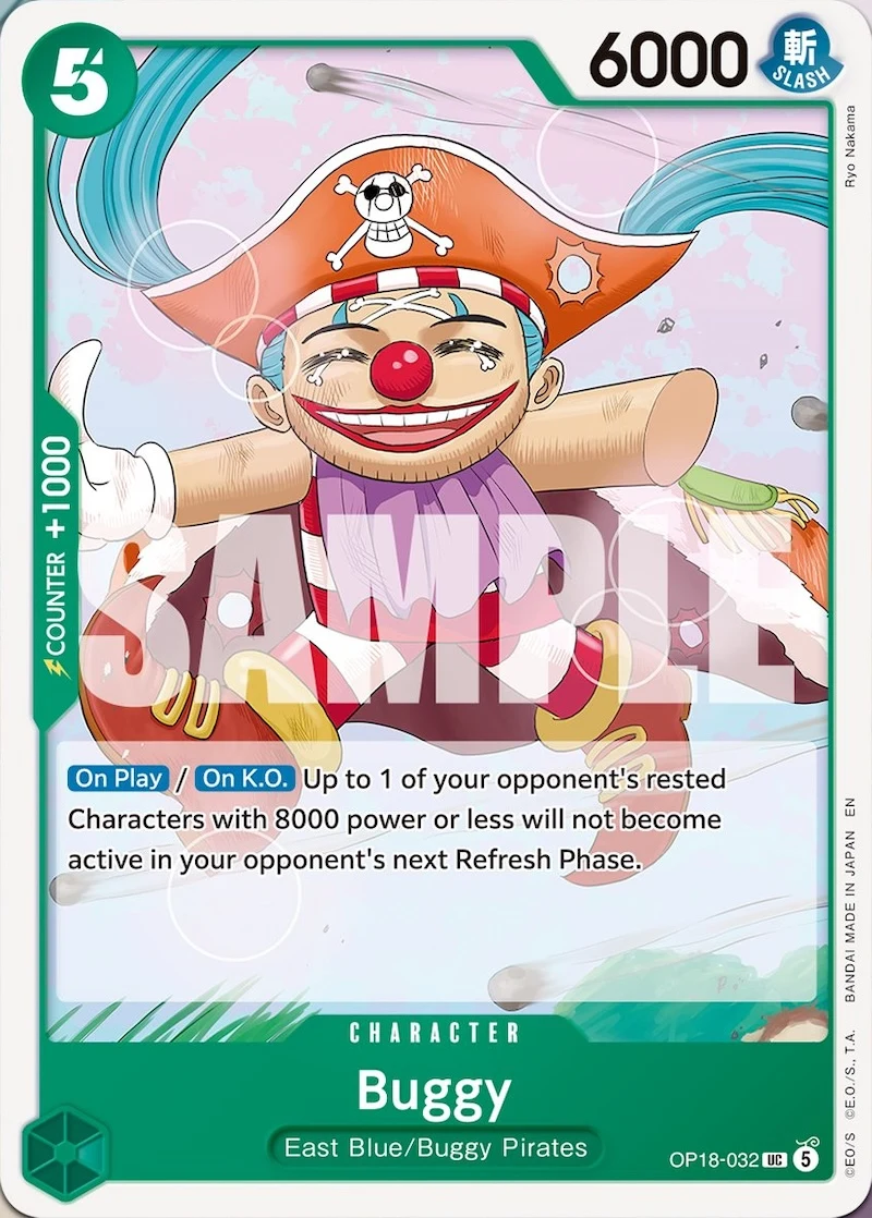 Carte One Piece anglaise Buggy OP18-032 UC