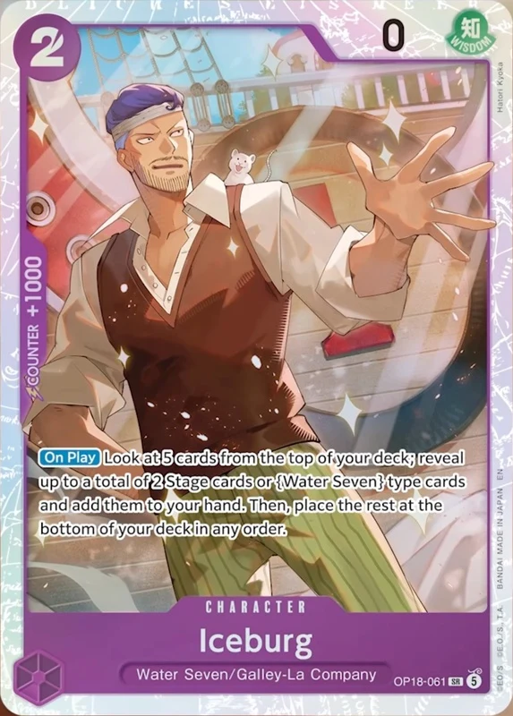 Carte One Piece anglaise Iceburg OP18-061 SR