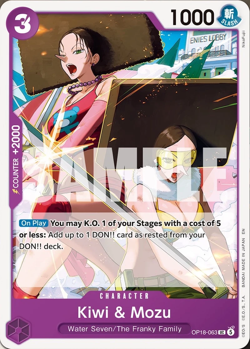 Carte One Piece anglaise Kiwi & Mozu OP18-063 UC