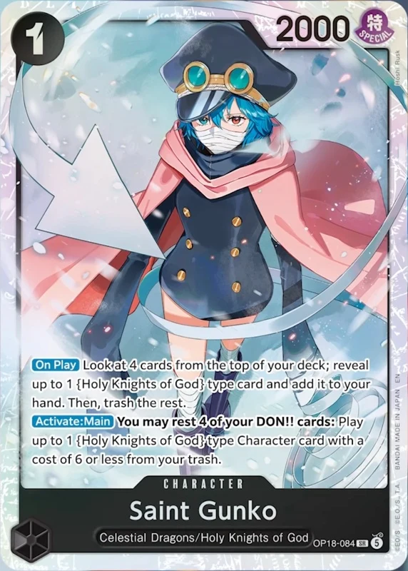 Carte One Piece anglaise Saint Gunko OP18-084 SR