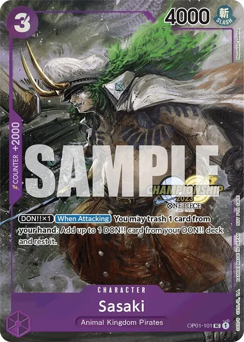 Carte One Piece anglaise OP01-101 Sasaki