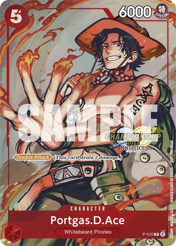 Carte One Piece anglaise Portgas.D.Ace P-028 P