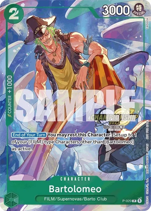 Carte One Piece anglaise P-029 Bartolomeo