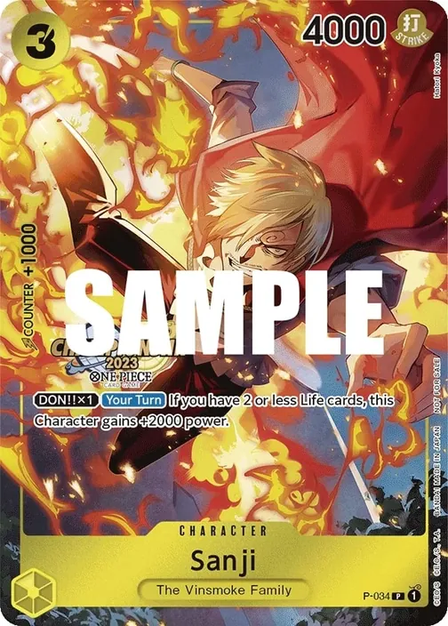 Carte One Piece anglaise P-034 Sanji