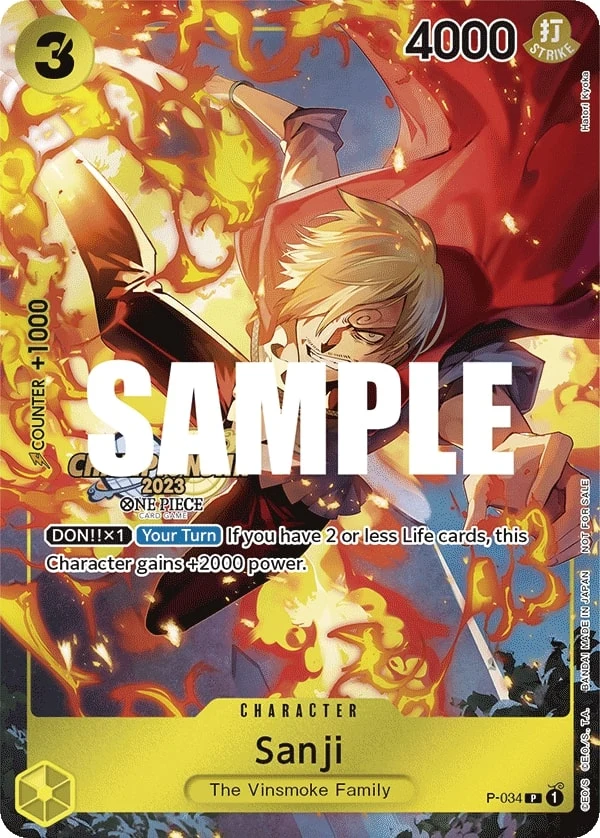 Carte One Piece anglaise Sanji P-034 P