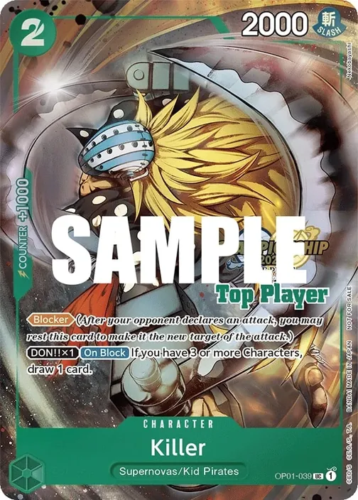Carte One Piece anglaise OP01-039 Killer