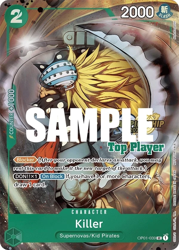 Carte One Piece anglaise Killer OP01-039 UC