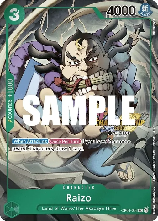 Carte One Piece anglaise OP01-052 Raizo (version 2)