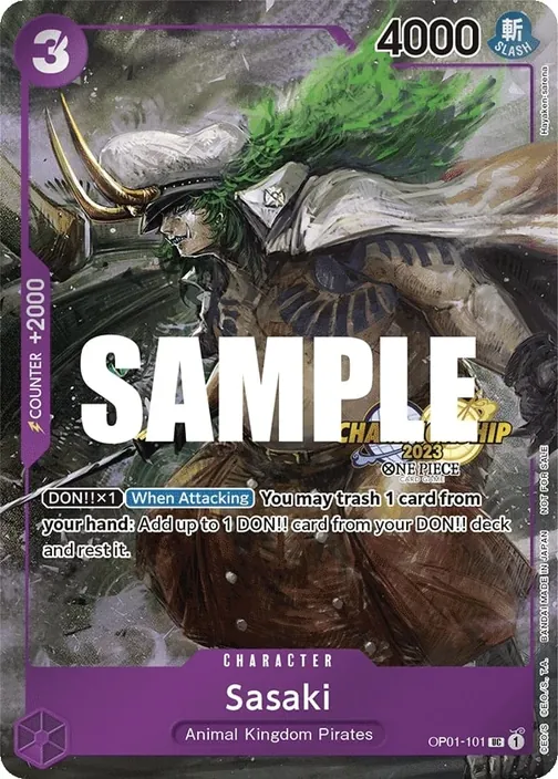 Carte One Piece anglaise OP01-101 Sasaki (version 2)