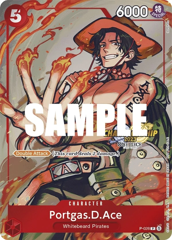Carte One Piece anglaise Portgas.D.Ace P-028 P