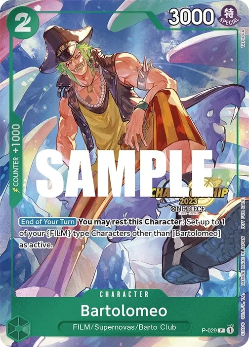 Carte One Piece anglaise P-029 Bartolomeo (version 2)