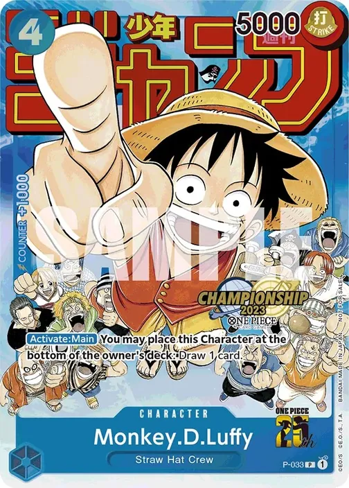 Carte One Piece anglaise P-033 Monkey.D.Luffy (version 2)