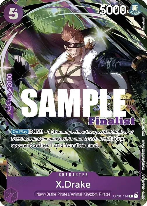 Carte One Piece anglaise OP01-114 X.Drake (version 2)