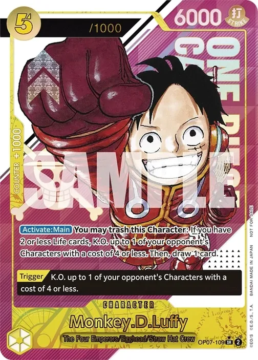 Carte One Piece anglaise OP07-109 Monkey.D.Luffy