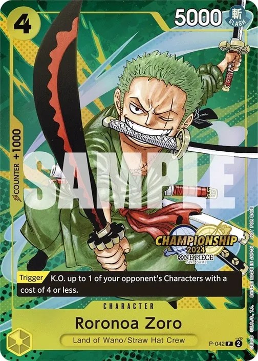 Carte One Piece anglaise P-042 Roronoa Zoro