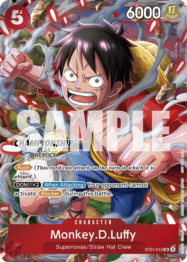 Carte One Piece anglaise Monkey.D.Luffy ST01-012 SR